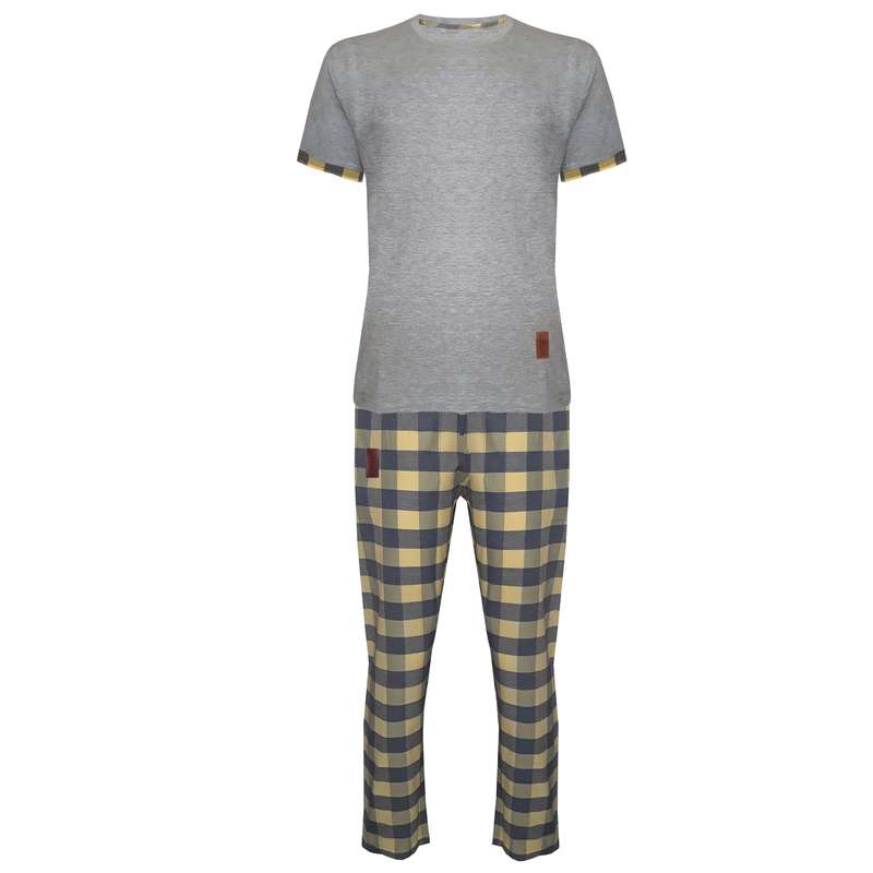 ست تی شرت و شلوار مردانه لباس خونه مدل طه 000604 کد 6330952 رنگ طوسی