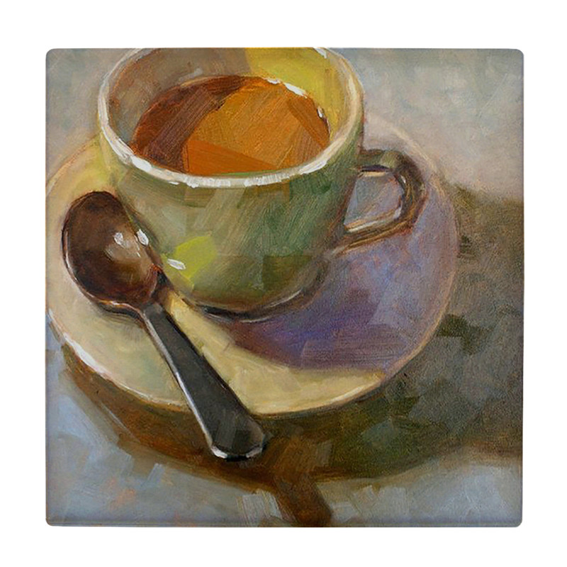  کاشی کارنیلا طرح نقاشی فنجان چایی مدل لوحی کد klh1920