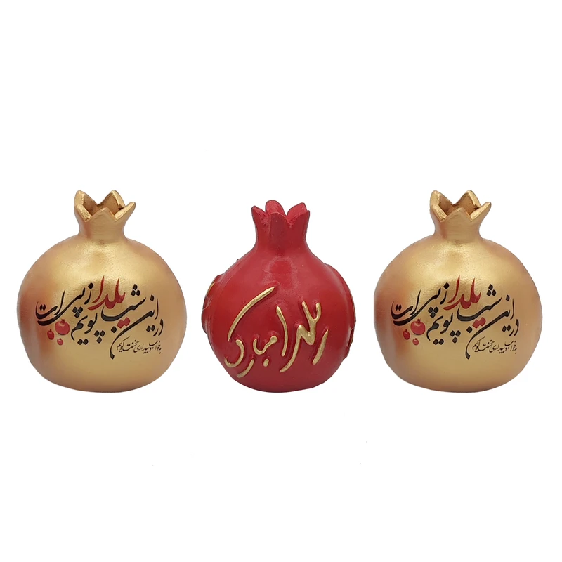 دکوری مدل انار یلدا کد mk734 مجموعه 3 عددی