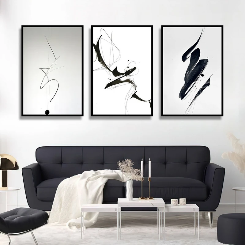 تابلو بکلیت طرح نقاشی مدرن مدل شاین اکلیلی B-1483 مجموعه 3 عددی