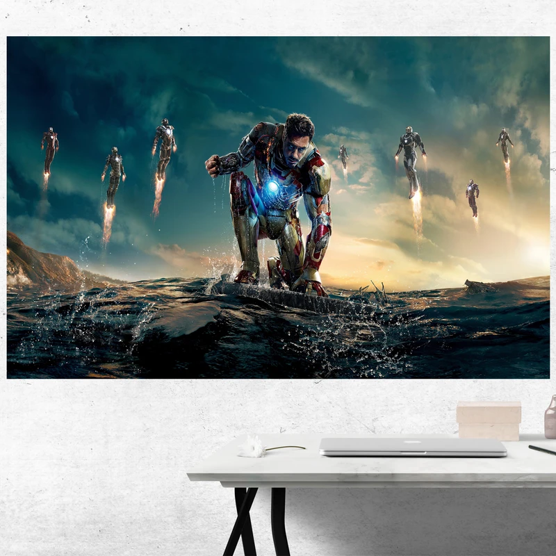 تابلو شاسی مدل گیمینگ فیلم وسریال طرح پوستر محبوب مرد آهنی iron man مارول کد 1102 