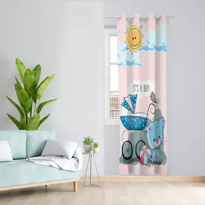   پرده کودک مدل کالسکه مخمل پانچی کد 1385 سایز 140x280 سانتی متر 