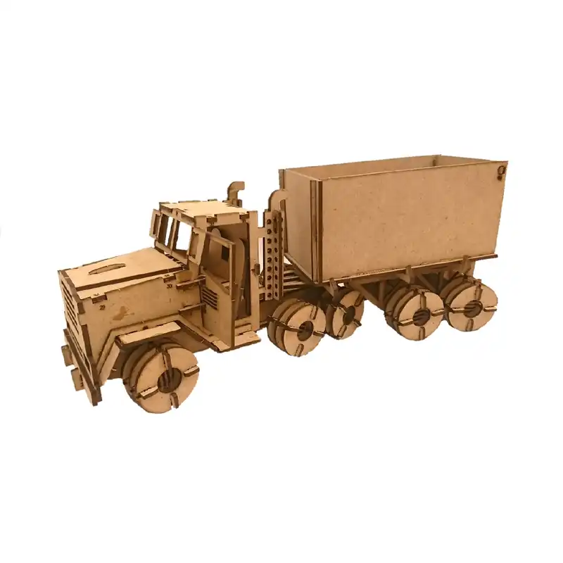 ماکت چوبی مدل ساختنی طرح تریلر با کفی عقب