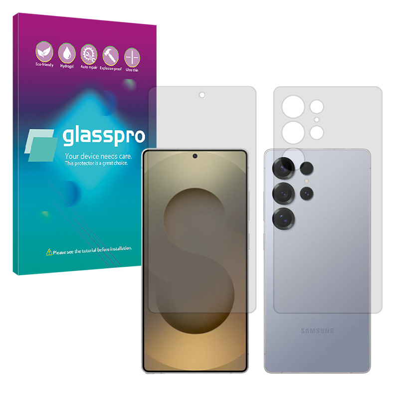 محافظ صفحه نمایش مات گلس پرو مدل Resistant مناسب برای گوشی موبایل سامسونگ Galaxy S25 Ultra به همراه محافظ پشت گوشی