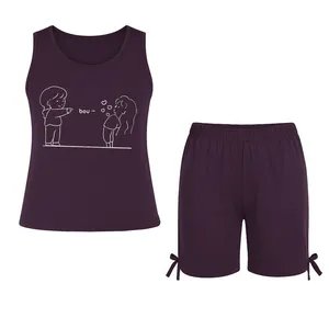 ست تاپ آستین حلقه ای و شلوارک زنانه مدل BO-GI-PU