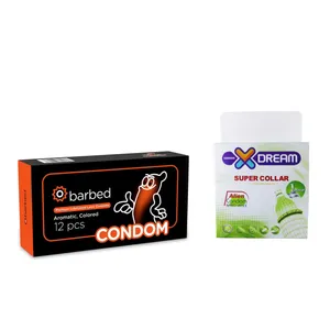 کاندوم ایکس دریم مدل Super Collar به همراه کاندوم کاندوم مدل Barbed بسته 12 عددی