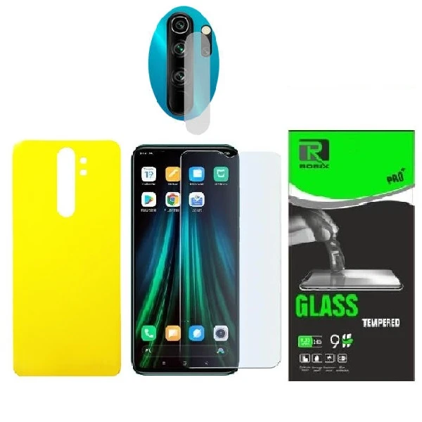 محافظ صفحه نمایش وپشت گوشی روبیکس مدل SA-Note8proمناسب برای گوشی موبایل شیائومی Redmi Note 8 pro به همراه محافظ لنز دوربین
