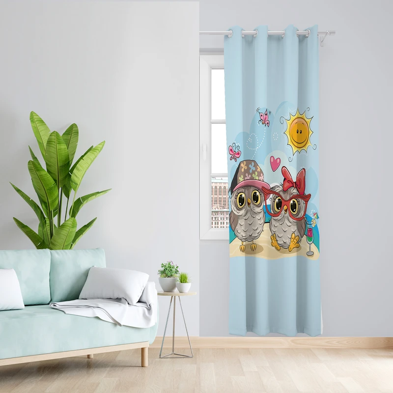 پرده طرح کودک مدل مخمل پانچی کد L 313R Z سایز 140x200 سانتی متر