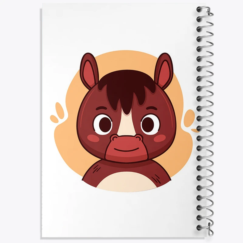 دفتر ژورنال نویسی 50 برگ خندالو مدل نقطه ای طرح اسب حیوانات بامزه کد 37166