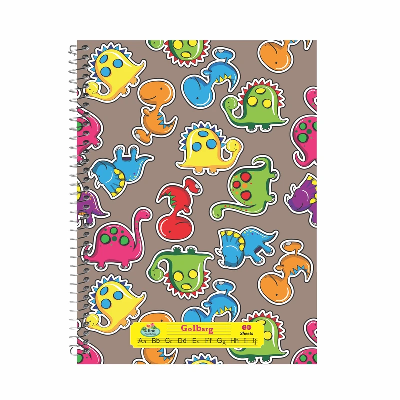 دفتر زبان 60 برگ گلبرگ طرح دایناسور کد 60589