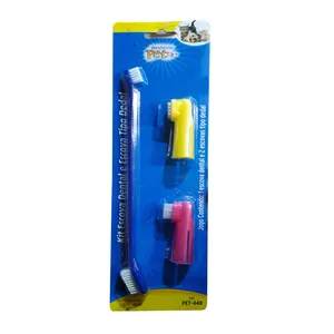 مسواک سگ وسترن پت مدل دو طرفه سه تکه همراه دو عدد مسواک انگشتی