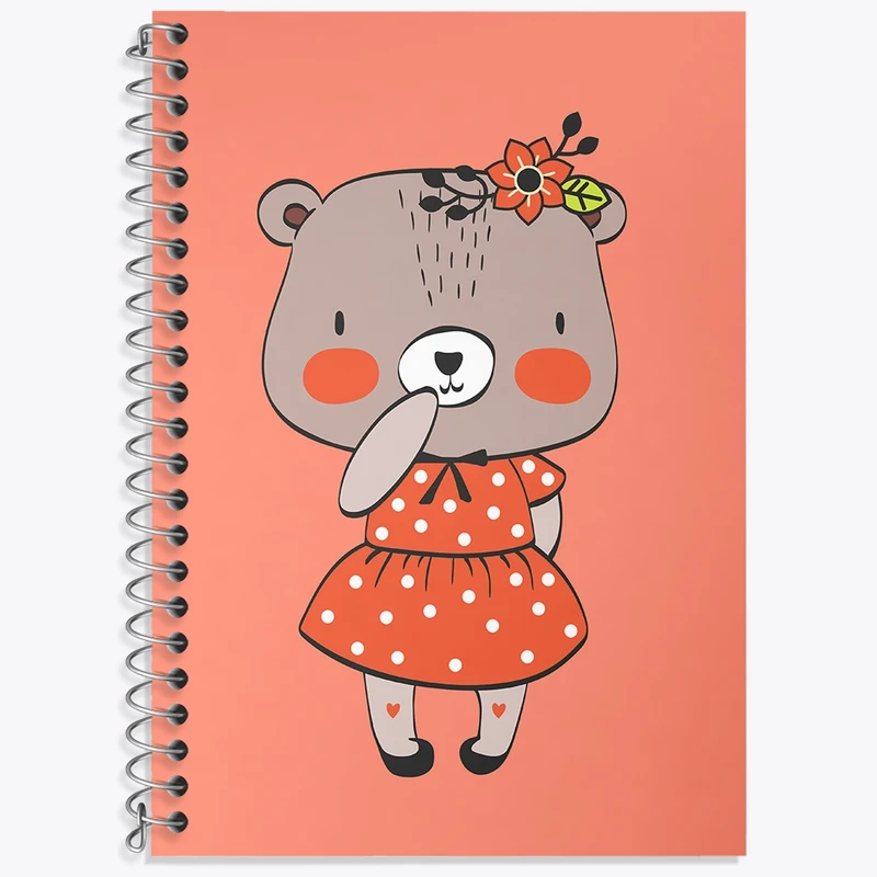 دفتر زبان 50 برگ خندالو مدل سه خط طرح خرس کیوت کد N1546