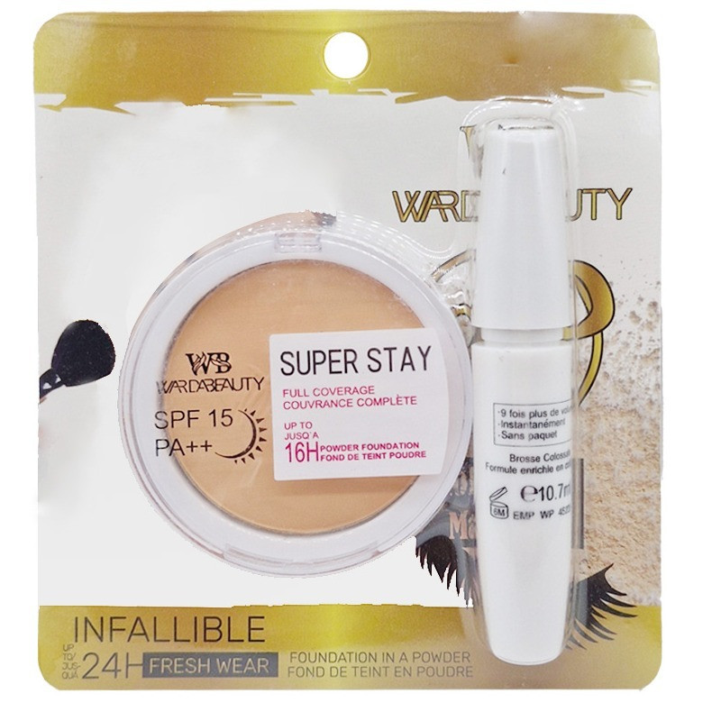 پنکیک وردا بیوتی مدل Infallible 24H شماره 01 کاور بالا به همراه ریمل ضد ریزش وردا بیوتی مدل Infallible 24H