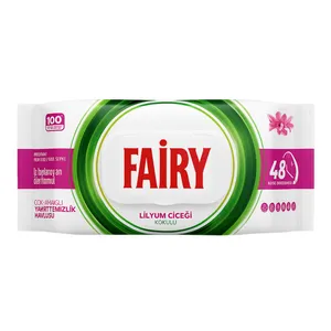 دستمال مرطوب فیری مدل Lilyum بسته 100 عددی