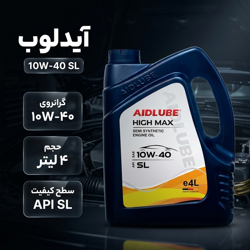 روغن موتور خودرو بنزینی آیدلوب مدل 10W_40 SL حجم ۴ لیتر