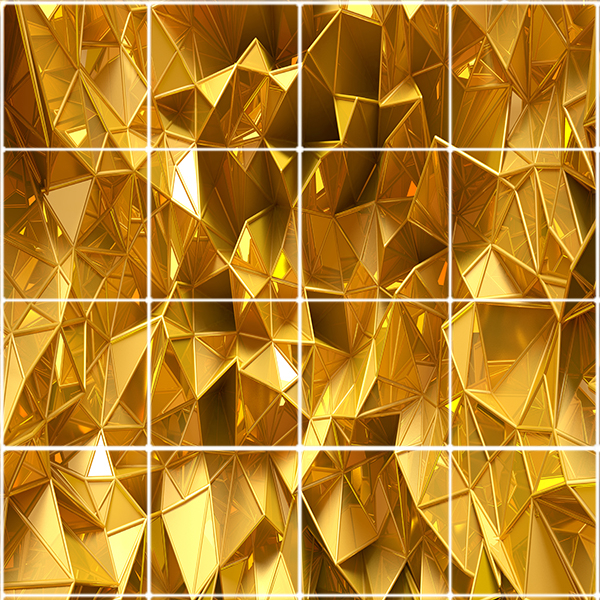 تایل سقفی طرح  پارامتریک کد 1410-16 سایز 60x60 سانتی متر مجموعه 16عددی