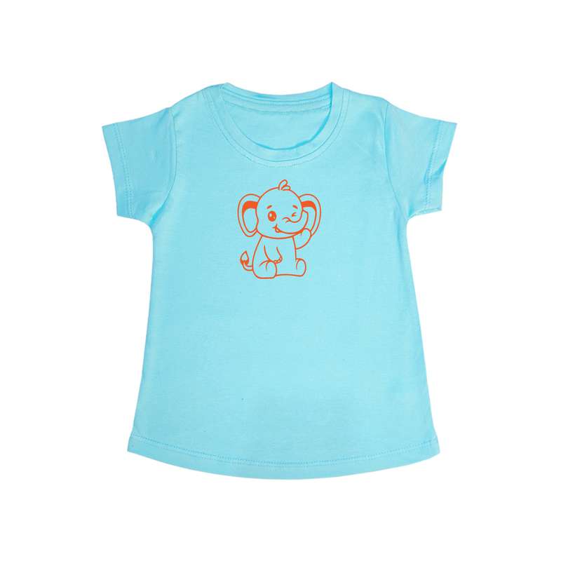 تی شرت آستین کوتاه دخترانه مدل  فیل تپلو کد  B.org