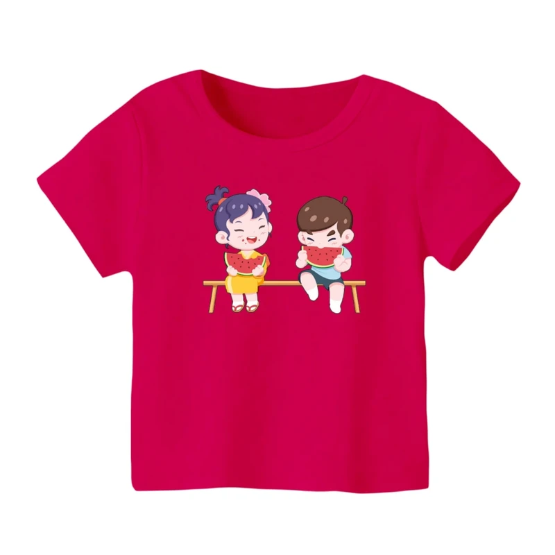 تی شرت آستین کوتاه بچگانه مدل بچه ها و هندوانه یلدایی کد 2