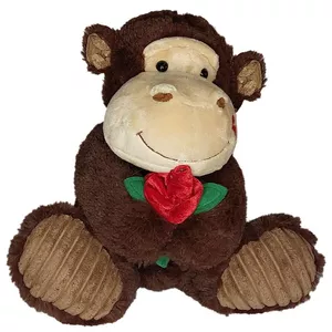 عروسک طرح میمون مدل Monkey with Rose کد SZ12/958 ارتفاع 25 سانتی‌متر