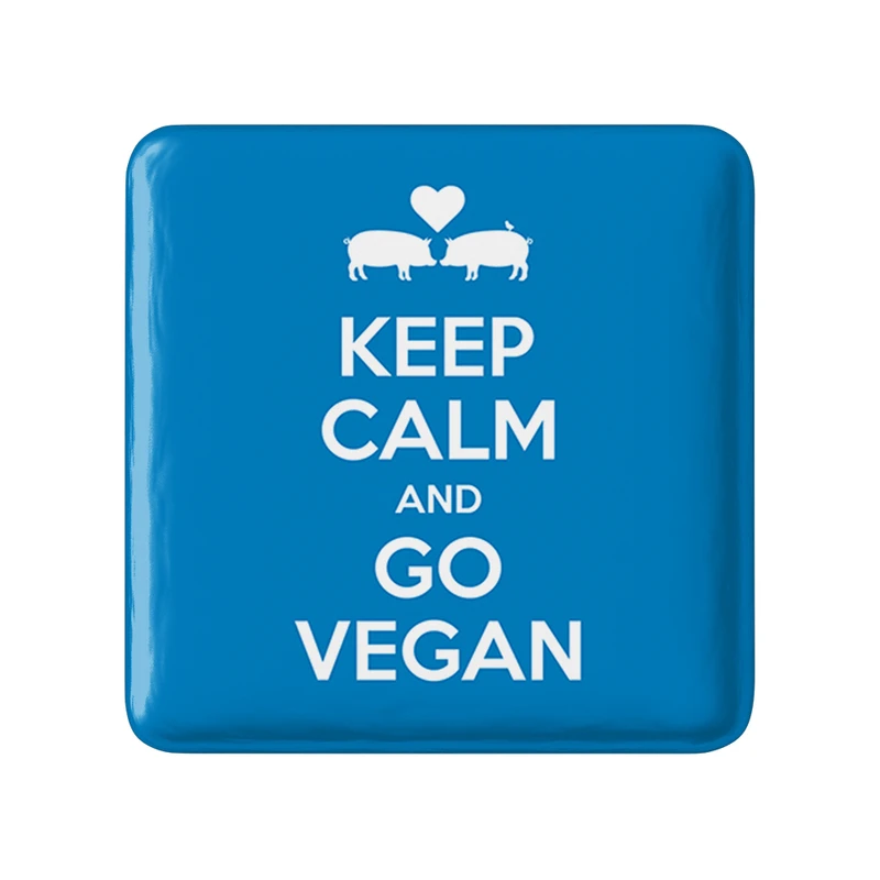 مگنت خندالو طرح وگن Vegan مدل مربعی کد 31120