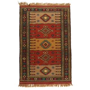 گلیم دستبافت دومتری طرح سفره کردی کد 1405134