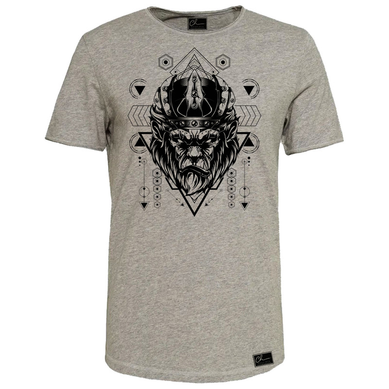 تیشرت آستین کوتاه مردانه مدل شیر کد M215 رنگ طوسی