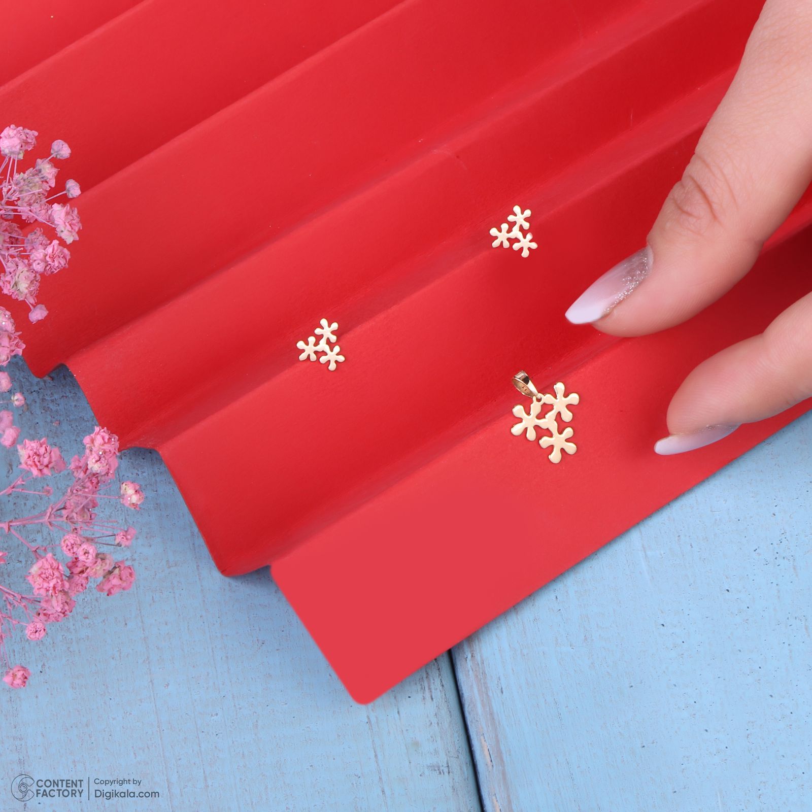 نیم ست طلا 18 عیار زنانه سایا گلد مدل گل دریایی ns12 -  - 10