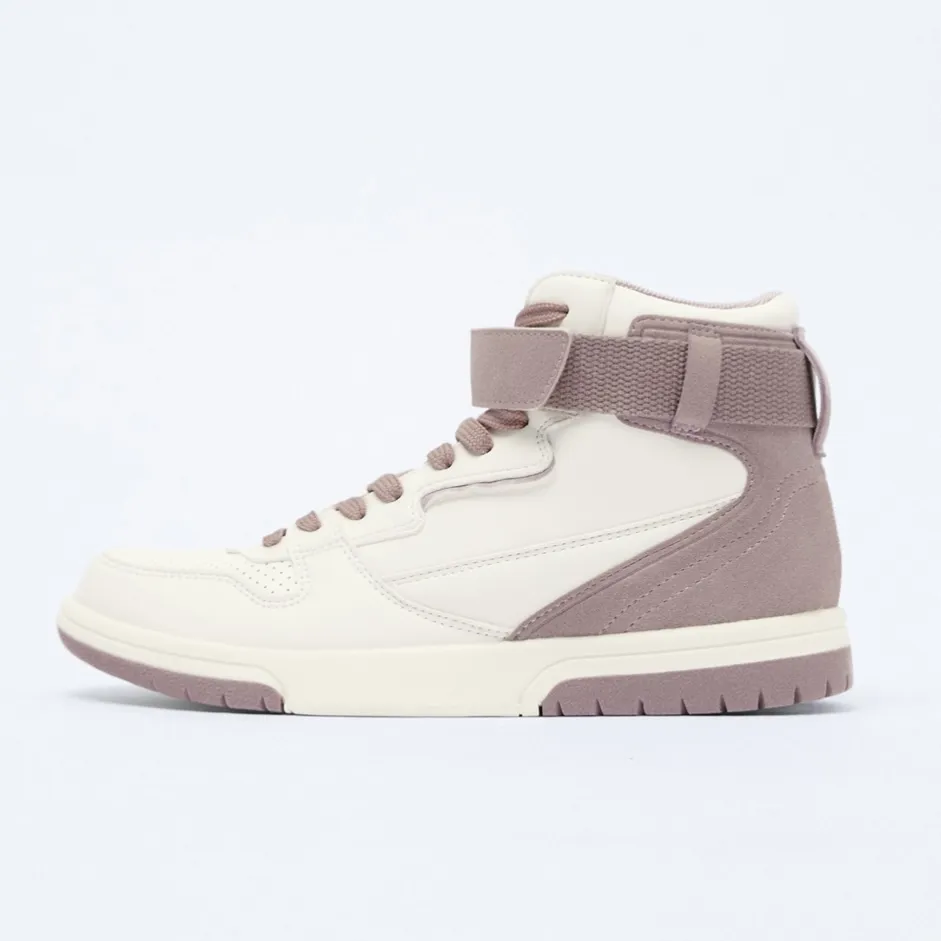 نیم بوت زنانه زارا مدل CONTRAST COLOURED HIGH TOP TRAINERS