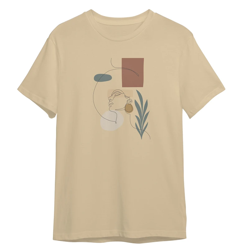 تی شرت آستین کوتاه زنانه مدل مینیمال چهره کد 0343