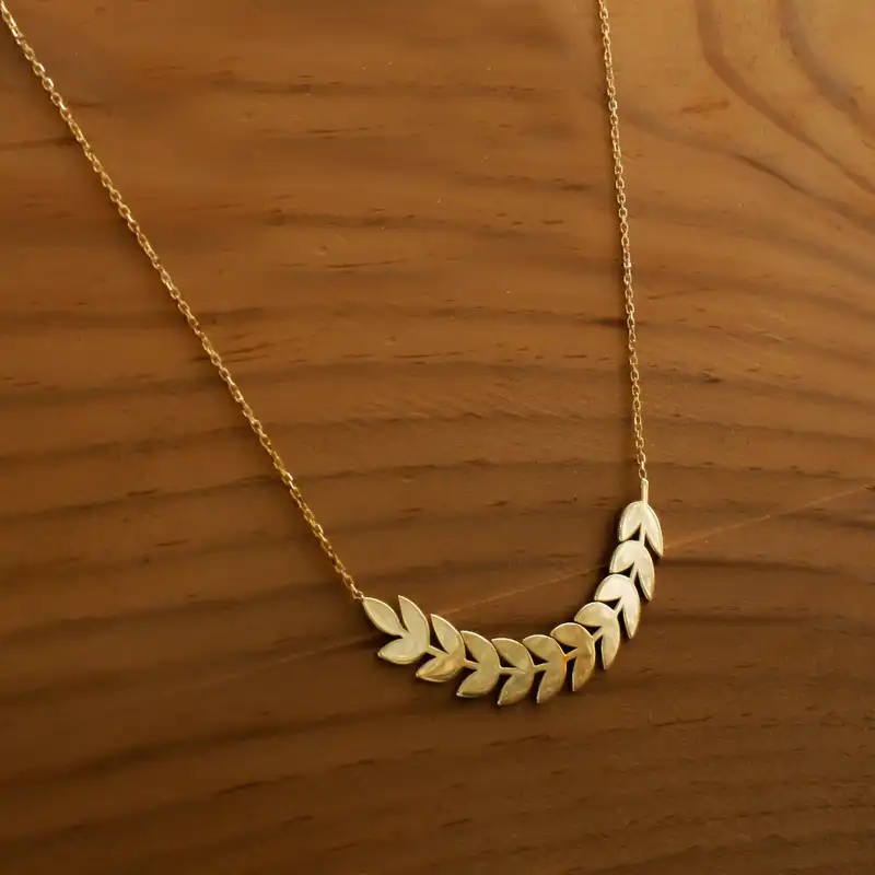 گردنبند طلا ۱۸ عیار زنانه دُرج طرح گندم مدل DS11