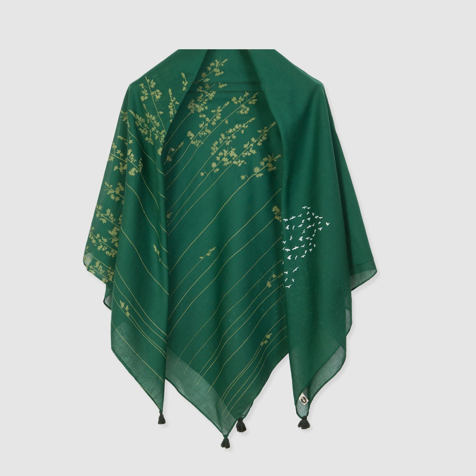 روسری زنانه گدار مدل چنارستان طهران رنگ سبز -  - 1