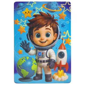 پازل 35 تکه مدل پسر فضانورد طرح پشت وایت‌برد مناسب برای ۳ سال به بالا