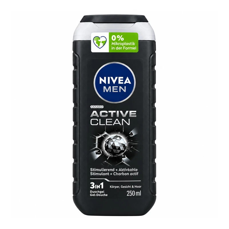 شامپو سر و بدن نیوآ مدل ACTIVE CLEAN با رایحه خنک مناسب برای انواع پوست حجم 250 میلی لیتر