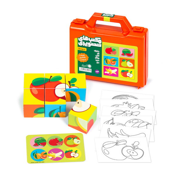 بازی آموزشی بافرزندان مدل مکعب تصویری میوه ها