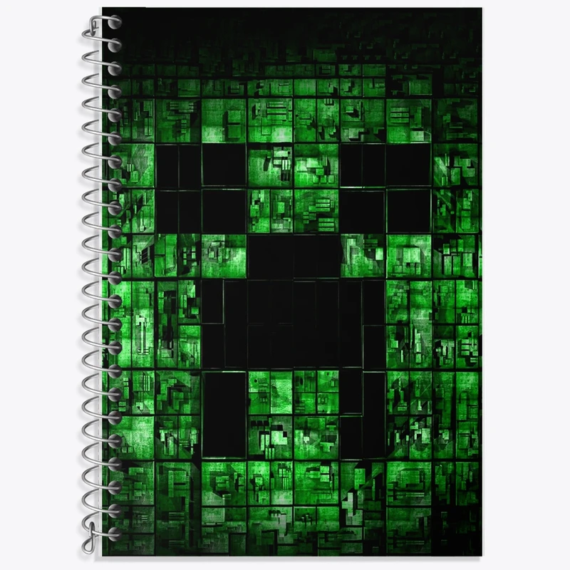 دفتر زبان 50 برگ خندالو مدل دو خط طرح ماینکرافت (Minecraft) کد F2418