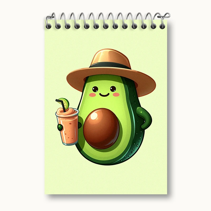 دفتر یادداشت 50 برگ خندالو طرح آووکادو بامزه کد N5057