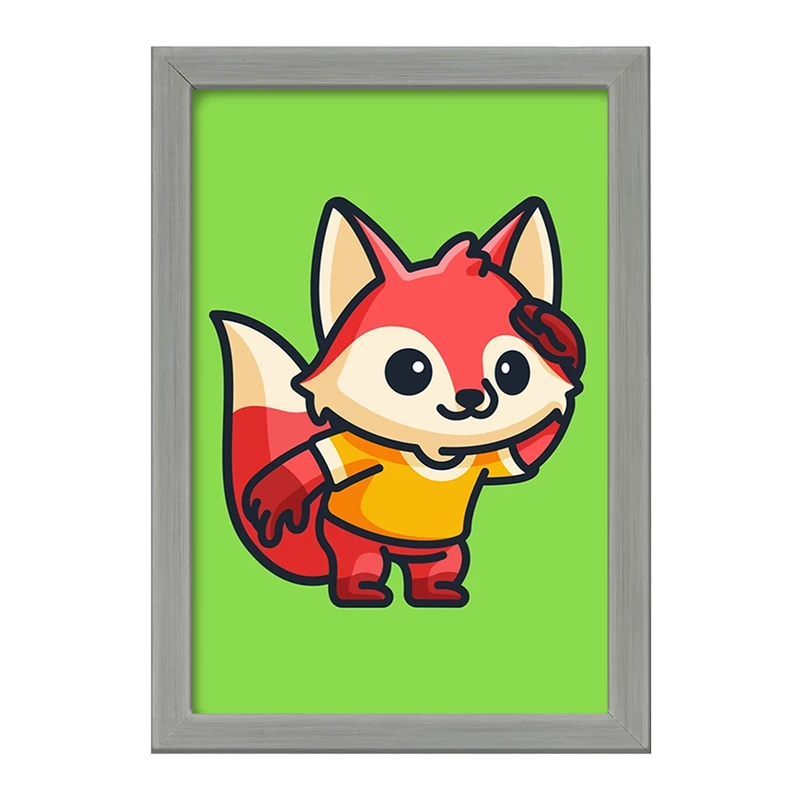 تابلو خندالو طرح حیوانات بامزه روباه کد 28376