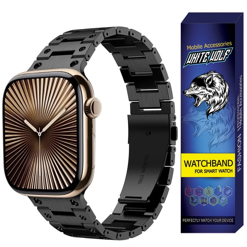 بند وایت ولف مدل W-3Bead Link مناسب برای اپل واچ سایز 46mm سری 10 