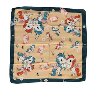 روسری دخترانه مدل اسب تک شاخ و پروانه کد 001