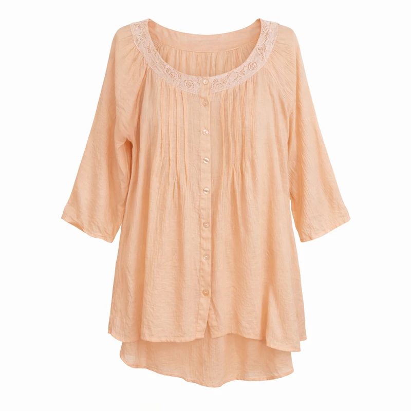 شومیز آستین بلند یقه گرد زنانه مدل 3896