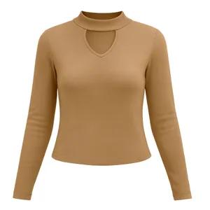 بلوز آستین بلند زنانه مدل کبریتی یقه قلاده ای