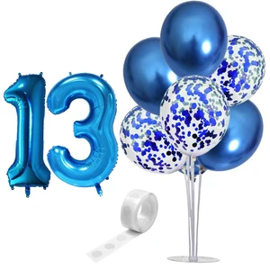 بادکنک آرایی مستر تم طرح کروم شیشه ای پولک دار کد 13 بسته 11 عددی