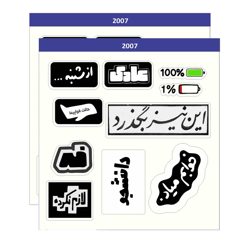 استیکر لپ تاپ و موبایل مدل 2007 - 20cm مجموعه 20 عددی