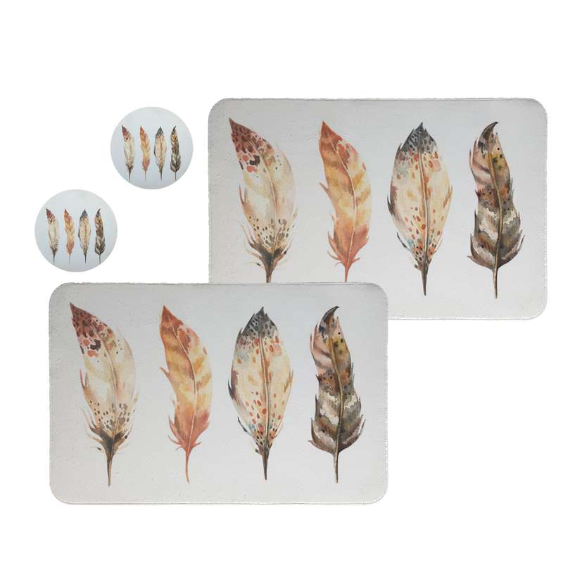 زیربشقابی طرح پر  کد8208 مجموعه 2عددی همراه زیرلیوانی