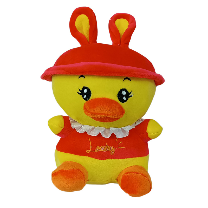 عروسک طرح جوجه مدل کلاه خرگوشی ارتفاع 30 سانتی متر