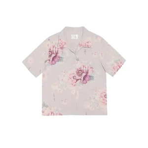 شومیز آستین سه ربع یقه برگردان زنانه مدل گلی