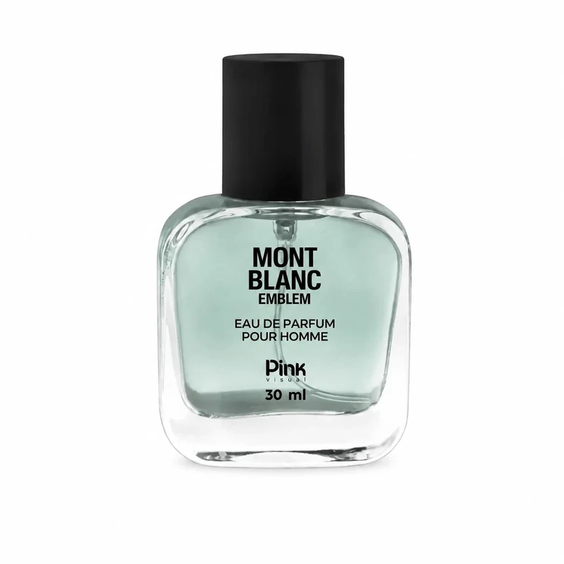 عطر جیبی مردانه پینک ویژوآل مدل Mont Blanc Emblem با رایحه گرم و چوبی حجم 30 میلی‌لیتر