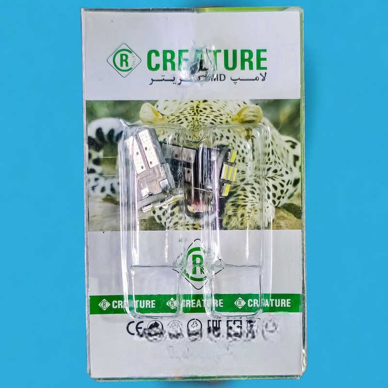 لامپ چراغ کوچک خودرو تک حالته کریتر مدل ۵ تایی یخی کد SMD پایه تک کنتاکت بسته ۲ عددی