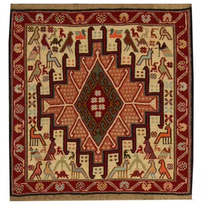 گلیم دستبافت نیم متری مدل ورنی کد 990893