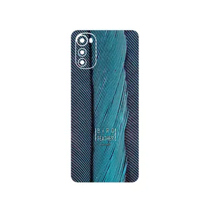 MAHOOT Turquoise feathers Cover Sticker for Motorola Moto E32s